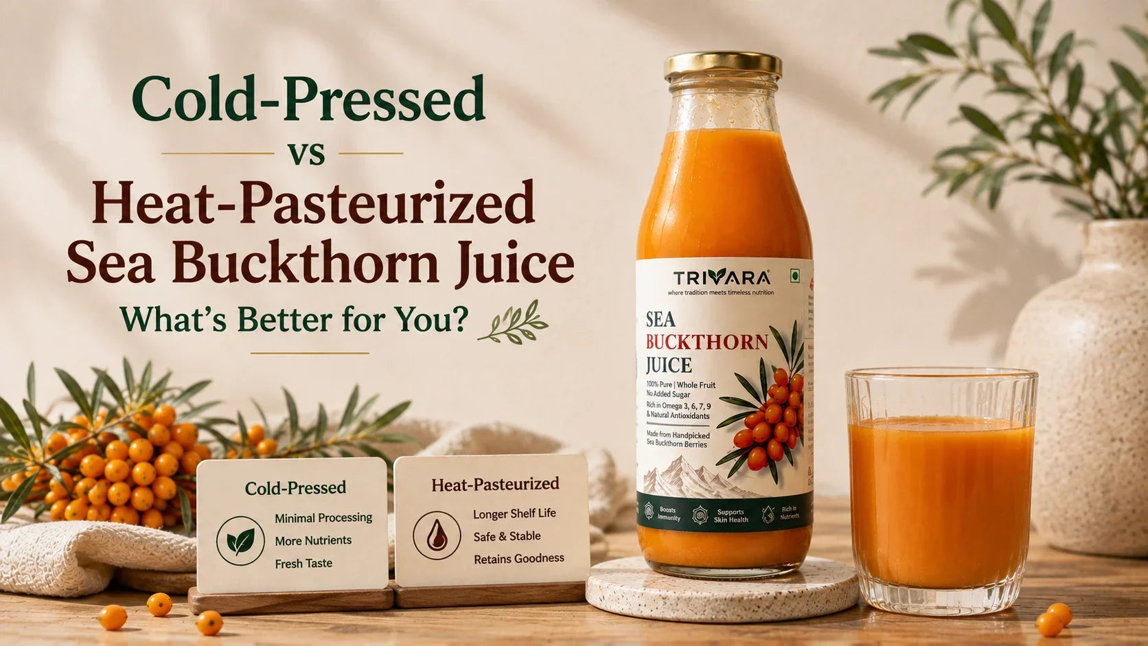 Cold-Pressed vs Heat-Pasteurized Sea Buckthorn Juice