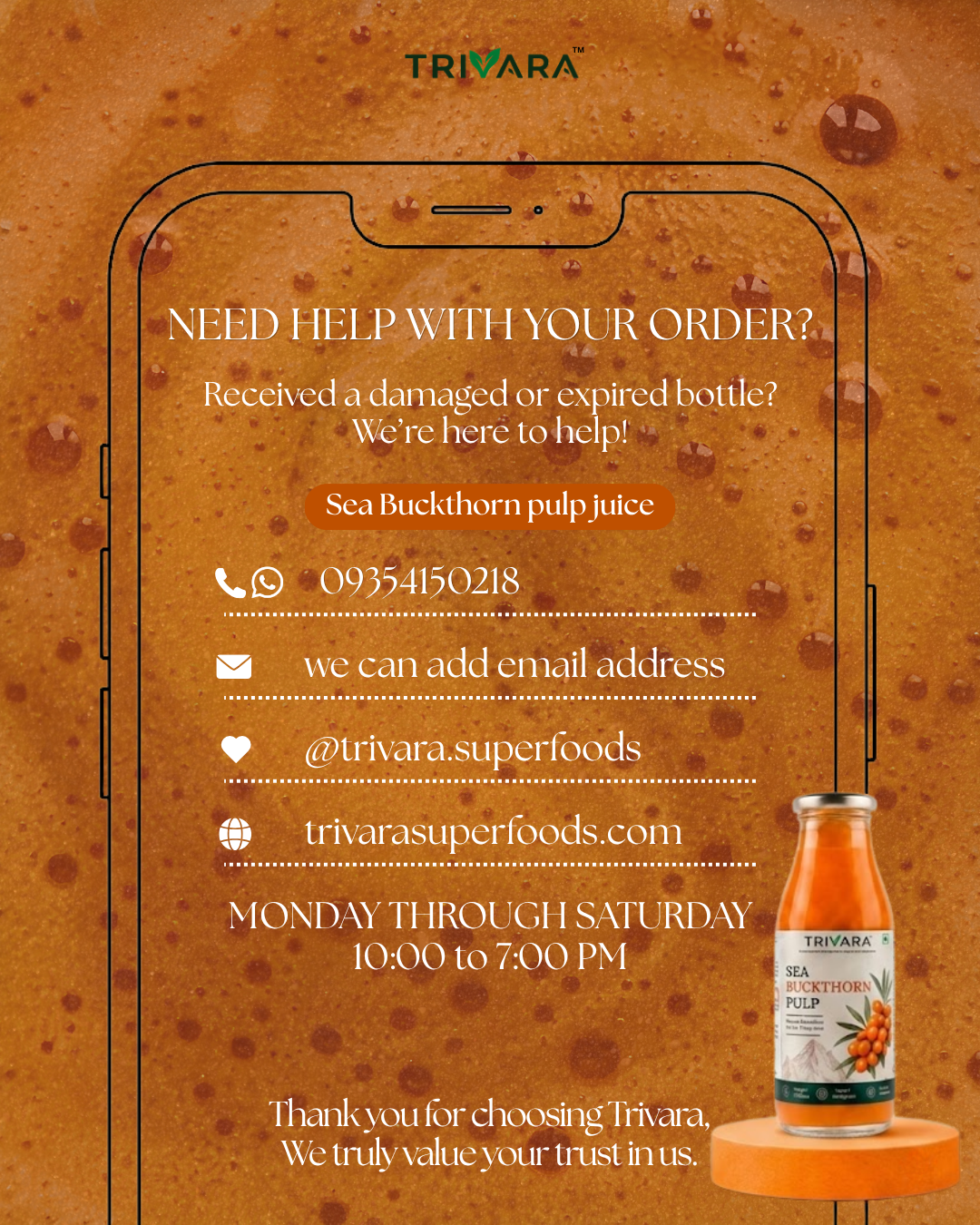 Sea Buckthorn Pulp - 300ml · 30 daily servings